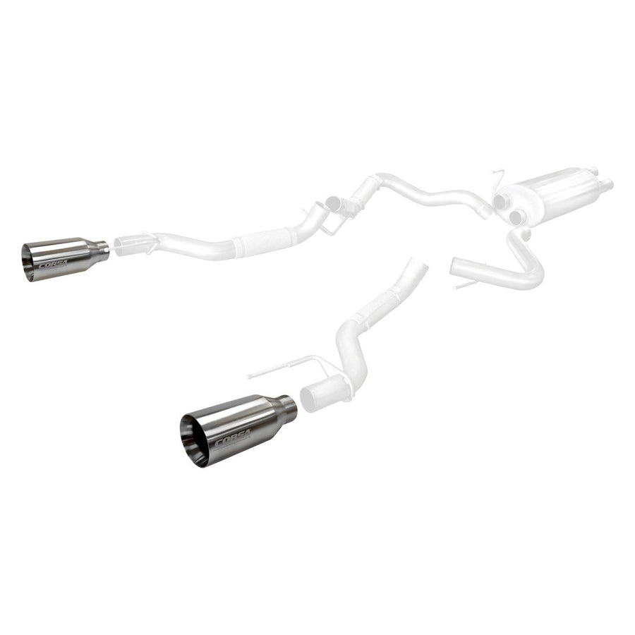 Satin Polished Tip Kit for 2017-2020 Ford F-150 Raptor by CORSA Performance 3in Inlet / 5in Outlet