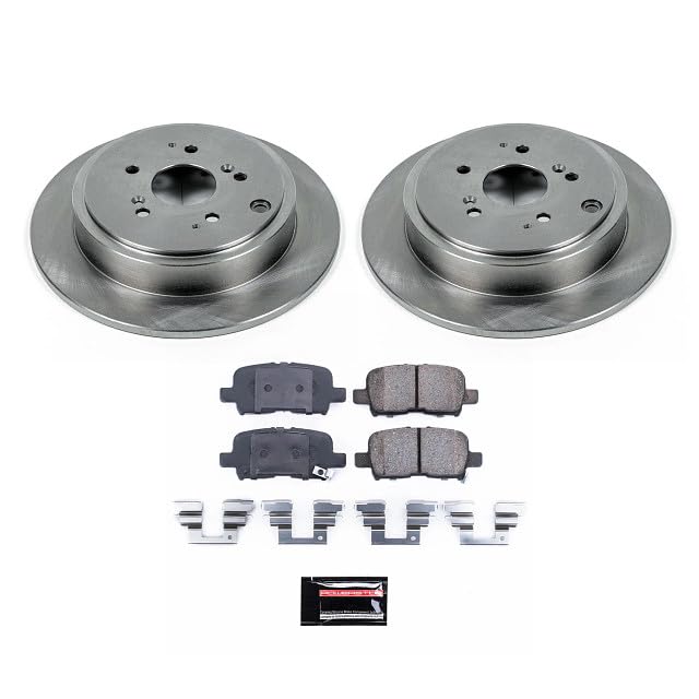 POWERSTOP Autospecialty KOE2382 Rear Replacement Brake Kit-OE Brake Rotors and Ceramic Brake Pads For 2001 2002 2003 2004 2005 2006 Acura MDX | 2003 2004 2005 2006 2007 2008 Honda Pilot