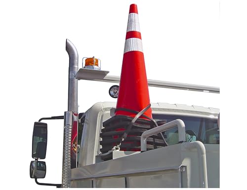 Traffic Cone Holder Buyers Products TCH10H for Truck, With Pre-Drilled Mounting Plate For Easy Installation On Any Flat Surface, Corrosion Resistant Black Powdercoat