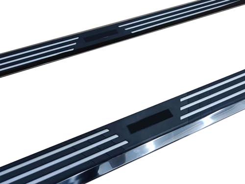 Pinnacle Black Horse Running Boards Black & Silver Compatible with 2024-2024 Toyota Tacoma-PIT879