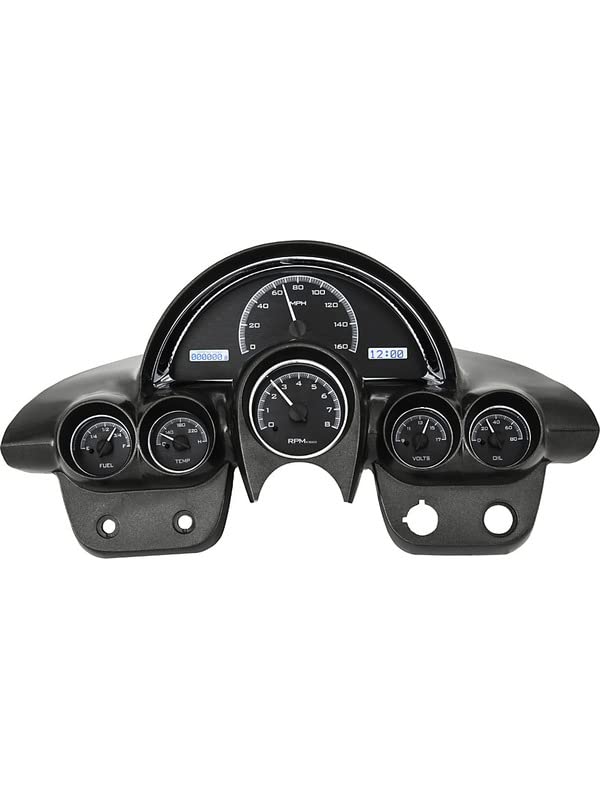 Dakota Digital 58 - 62 Corvette Chevy Analog Dash Gauge System Black Alloy White VHX-58C-VET-K-W