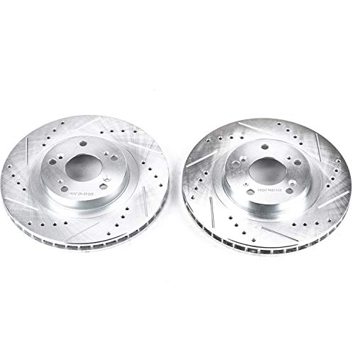 Front Power Stop JBR991XPR Drilled & Slotted Evolution Rotor Pair