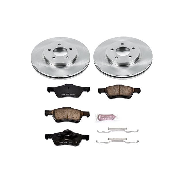 POWERSTOP Autospecialty KOE4580 Front Replacement Brake Kit-OE Brake Rotors & Ceramic Brake Pads For Ford Escape, Mazda Tribute, Mazda Tribute, Mercury Mariner [Model Specific]