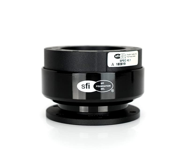 Gen 2.0 NRG Innovations Steering Wheel Quick Release Adapter 6-HOLE with Mounting Bolts, Quick Release - Black Body/Black Ring SFI SPEC 42.1, NRG-SRK-200-2BK