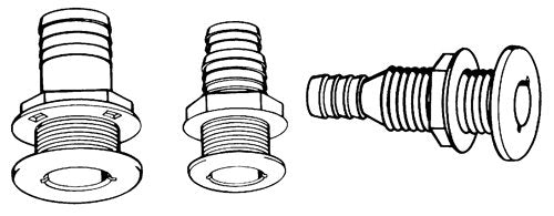 1 1/8" Lg. Thru-Hull Wht T-H Marine TH-1202XL-B