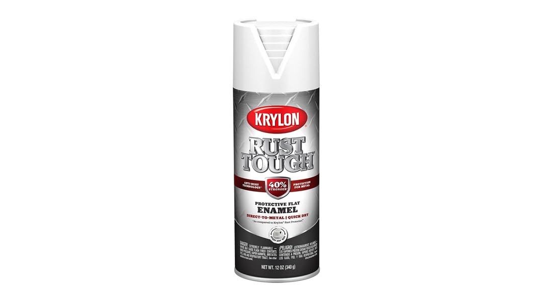 Krylon 'Rust Tough' Flat White Rust Preventive Enamel - 12 oz. Aerosol K09219007