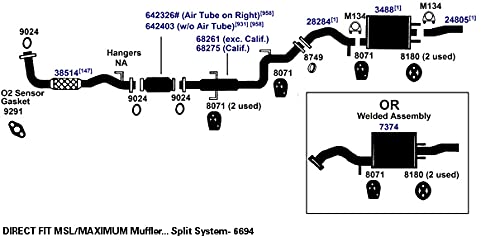 Exhaust Muffler AP Exhaust Products 7374