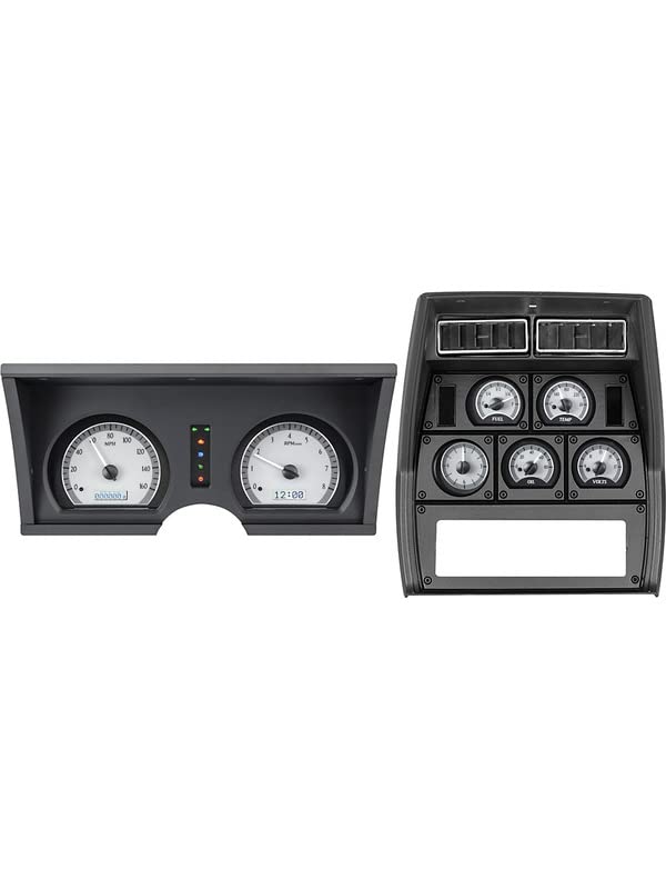 Dakota Digital VHX-78C-VTA-S-W 78 - 82 Chevy Corvette Analog Clock Dash Gauges Silver Alloy White