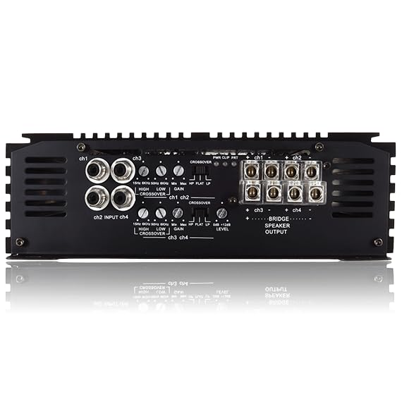 Sundown Audio 4/5-Channel Class D Full Range Car Amplifier SFB 1 Ohm, Brazilian Style Amp with Variable HPF/LPF, Bass Boost, Clipping Remote for Car & Marine Audio (SFB-1000.4-4-Channel)