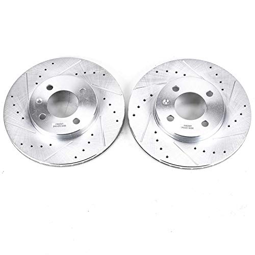 Front Power Stop EBR251XPR Drilled & Slotted Evolution Rotor Pair