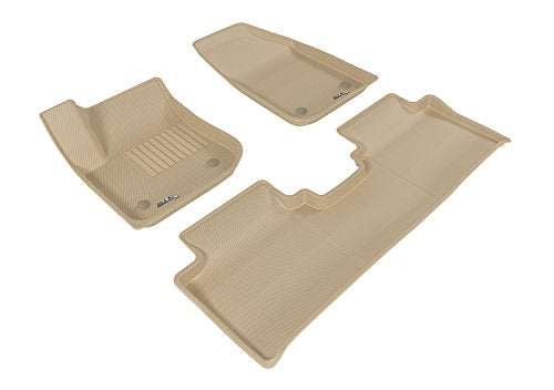 Complete Set 3D MAXpider Custom Fit All-Weather Floor Mat for Select Buick Envision Models - Kagu Rubber (Tan)