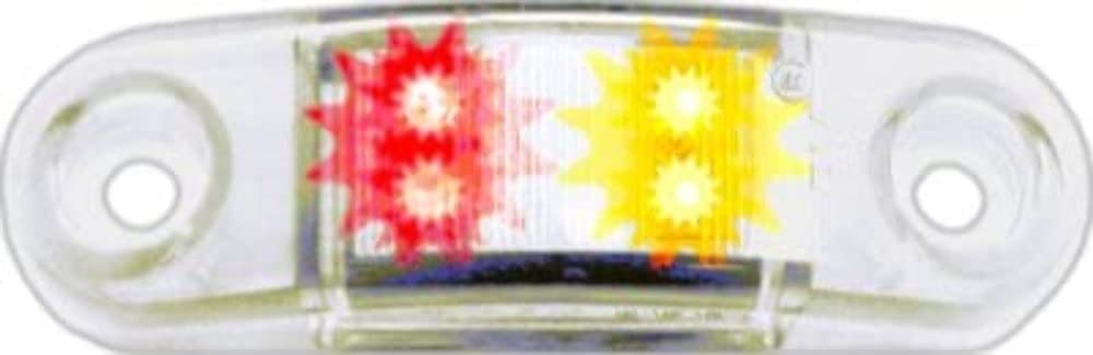 Piranha LED Sealed Compact Marker Light Amber Red Combo with Clear Lens Peterson P1268A-R-MV