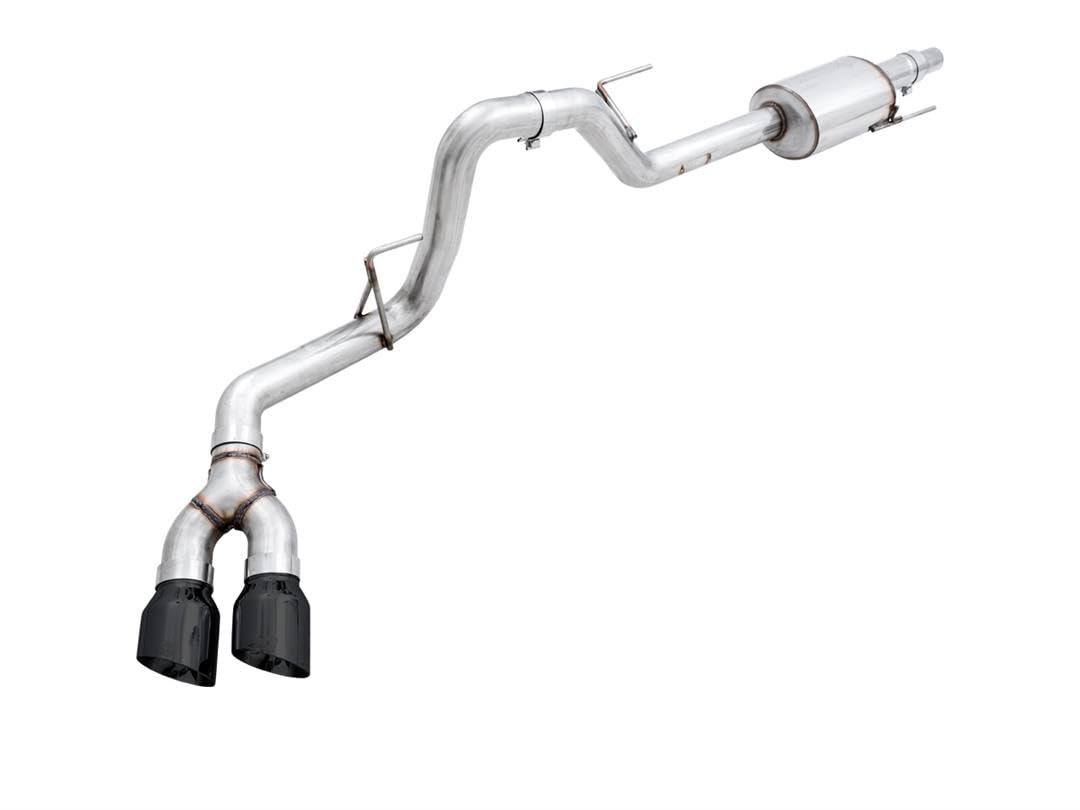 2015+ Ford F-150 AWE Tuning 0FG Single Exit Performance Exhaust System w/4.5in Diamond Black Tips - 3015-23058