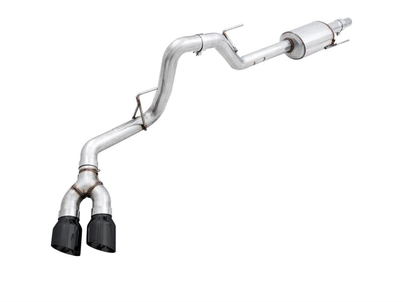 2015+ Ford F-150 AWE Tuning 0FG Single Exit Performance Exhaust System w/4.5in Diamond Black Tips - 3015-23058