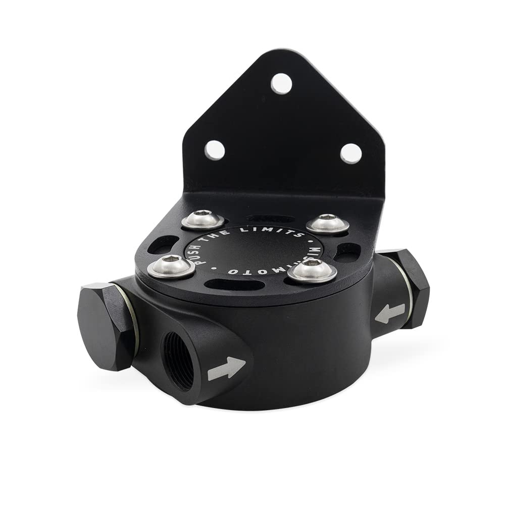 Mishimoto Remote Oil Filter Mount MMOC-RFH-34BK, 3/4-16 Filter Thread, Black