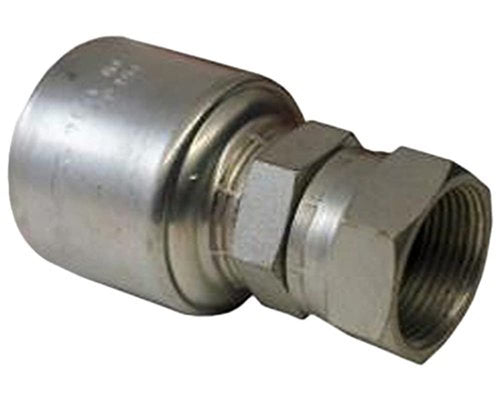 MegaCrimp Gates 20G-20FJX Couplings, Female JIC 37 Flare Swivel, Zinc Plated Carbon Steel, 4.42", 1 1/4" ID