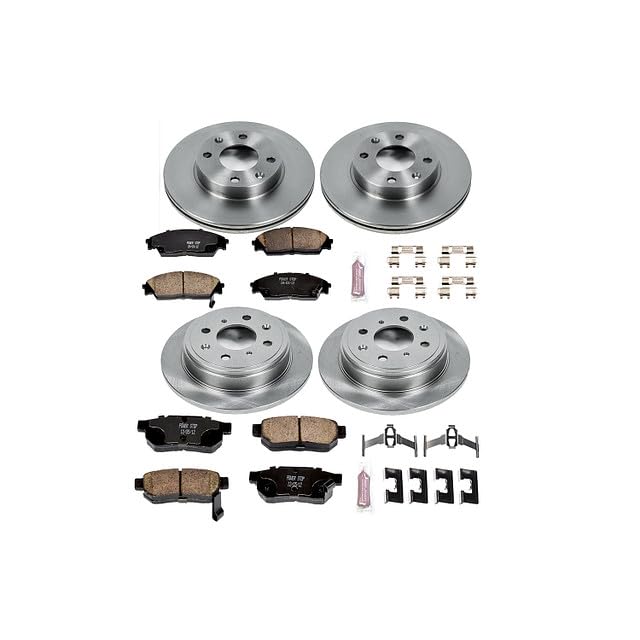 POWERSTOP Autospecialty KOE403 Front and Rear Replacement Brake Kit-OE Brake Rotors & Ceramic Brake Pads For Honda CRX 1990-1991 [Model Specific]