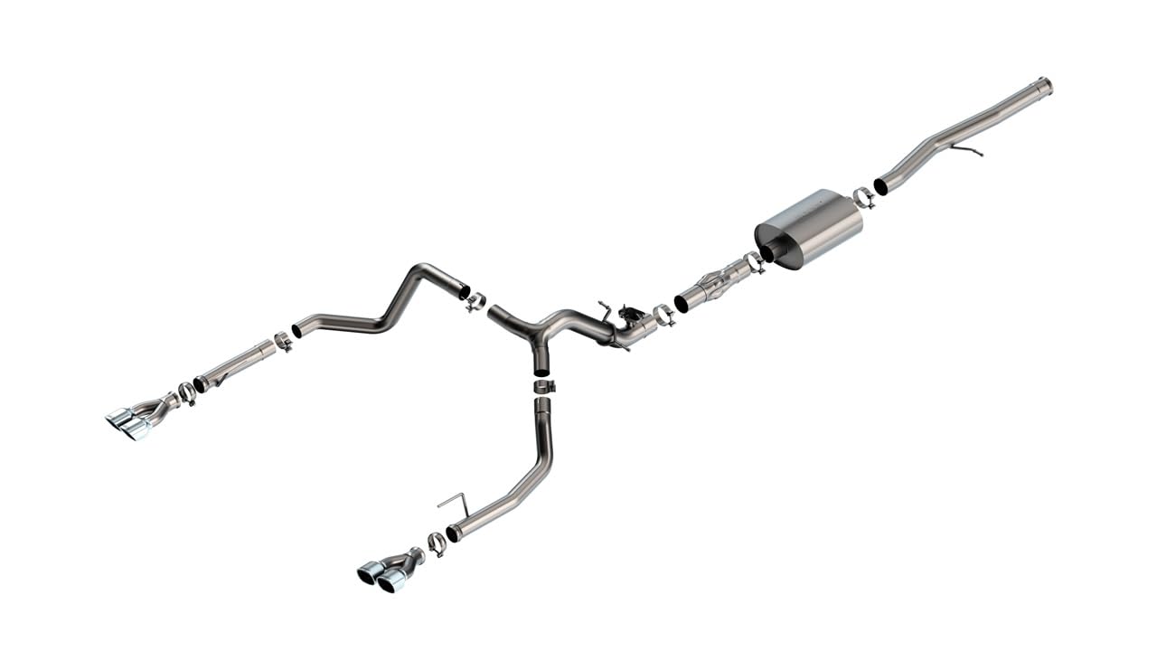 Borla Catback Exhaust for 2024 Chevy Silverado 1500 6.2L V8 with Simulator - Chrome