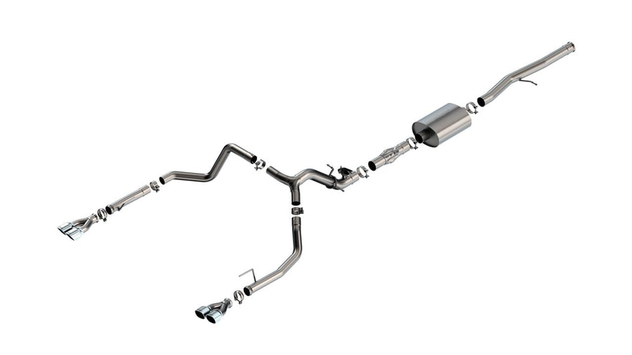 Borla Catback Exhaust for 2024 Chevy Silverado 1500 6.2L V8 with Simulator - Chrome