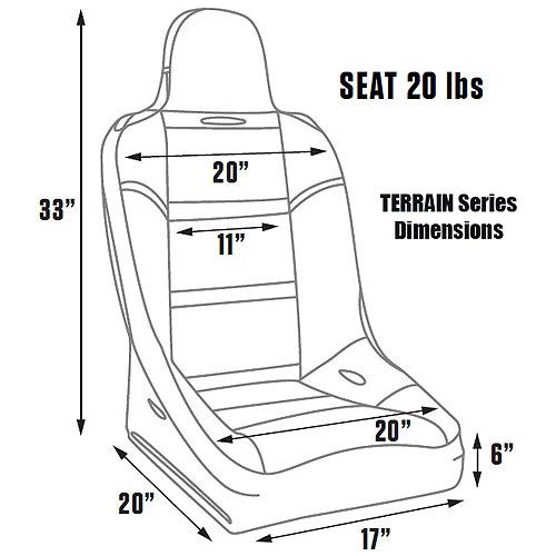 Black Vinyl Racing Terrain Fixed Back Common Seat ProCar by Scat 80-1620-51