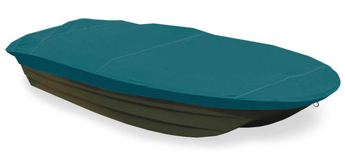 Semi-Custom Trailerite Boat Cover for Molded Bass Fishing Boats with Outboard Motor - Includes Motor Hood, Teal (8' CL x 48" B)