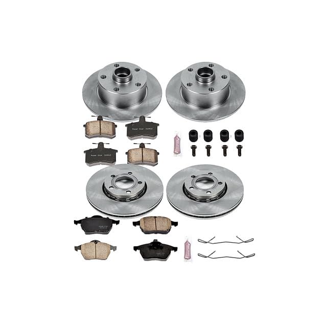 POWERSTOP Autospecialty KOE2823 Front and Rear Replacement Brake Kit-OE Brake Rotors & Ceramic Brake Pads For Audi A4 1996-1997 [Model Specific]