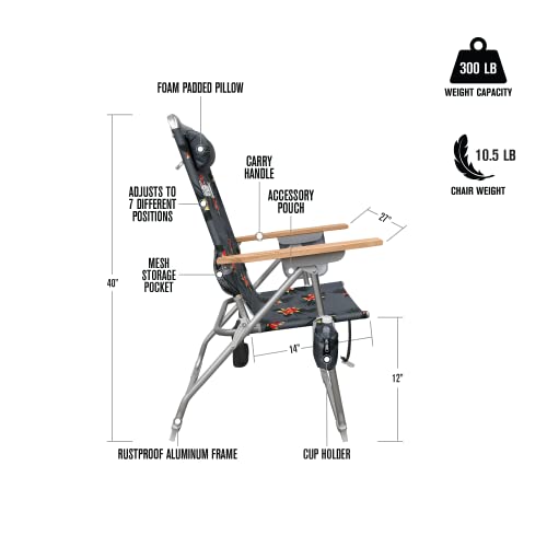 Hurley Wood Arm Hi-Boy Beach Chair, One Size, Moana Storm