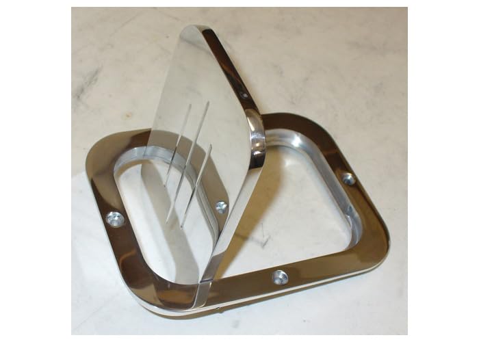 Billet Brothers Trucks BFDRECTWITH Fuel Door-w/Ball Milling-Polished-Rectangle