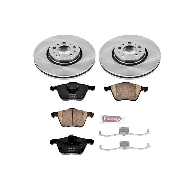 Power Stop Autospecialty KOE3063 Front Replacement Brake Kit-OE Brake Rotors & Ceramic Brake Pads For Volvo XC90 2003-2014 [Model Specific]