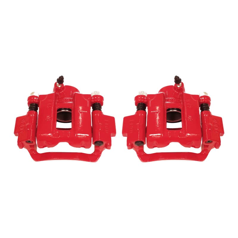 Power Stop Rear S2736 Calipers Pair Red Powder Coated For 2010 - 2023 Lexus GX460 | 2003 - 2009 Lexus GX470 | 2010 2011 2012 2013 2014 2015 2016 2017 - 2023 Toyota 4Runner | 2001 - 2007 Toyota Sequoia