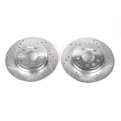 Power Stop Rear EBR1006XPR Drilled & Slotted Rotor Pair For Audi A4 2005-2009, Audi A4 Quattro 2005-2009 [Model Specific]