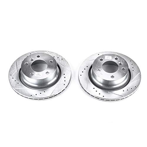 Rear Power Stop EBR670XPR Drilled & Slotted Rotor Pair For BMW Z4 2003-2008 [Model Specific]