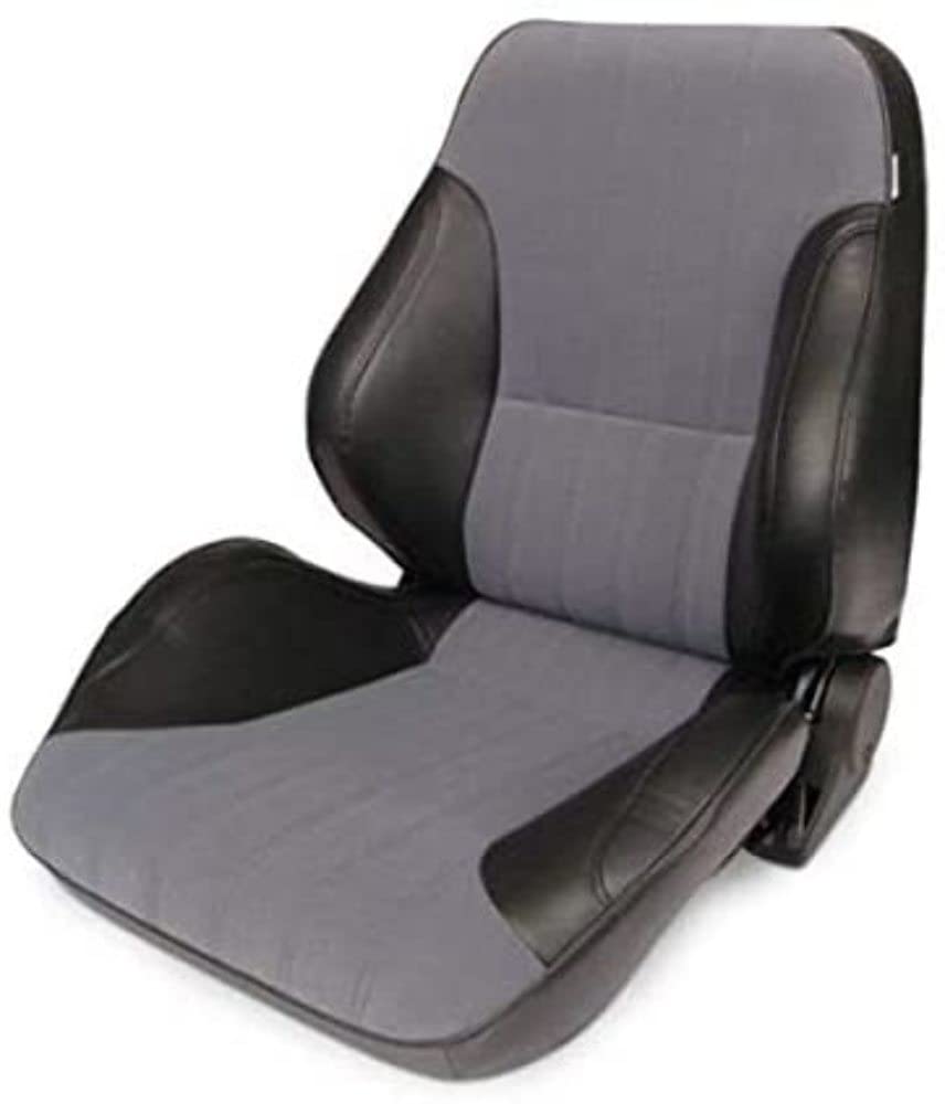 Black Vinyl ProCar by Scat 80-1050-73L Sides, Gray Velour Insert Racing Rally Low Back Recliner Left Seat