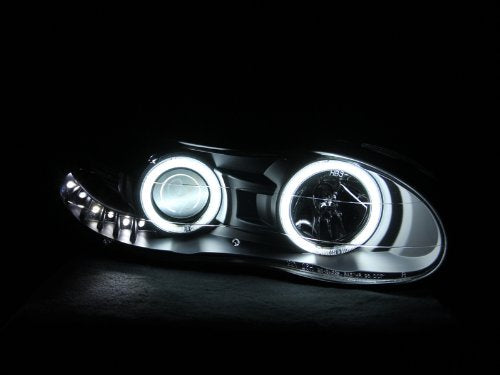 Chevrolet Camaro Anzo USA 121160 Projector with Halo/Black Clear with Amber Reflectors Headlight Assembly - (Sold in Pairs)