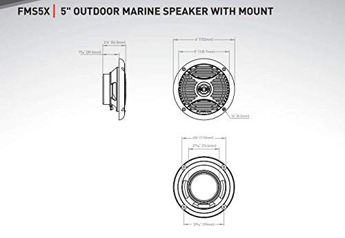 Furrion 30 Watts 5" Outdoor Marine Speaker with Mount - Black - FMS5B