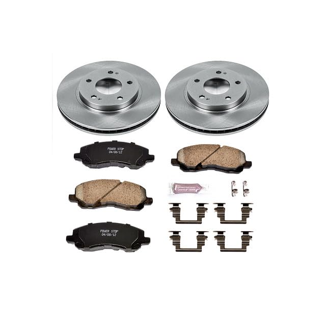 POWERSTOP Autospecialty KOE1678 Front Replacement Brake Kit-OE Brake Rotors & Ceramic Brake Pads For Sebring, Stratus, Eclipse, Galant, Lancer, Outlander [Model Specific]