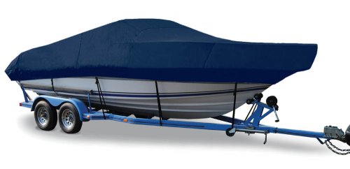 Semi-Custom Trailerite Boat Cover for Walk-Around Cuddy Cabin Boats with Inboard/Outboard Motor, Navy (21'5" - 22'4" CL x 102" B)