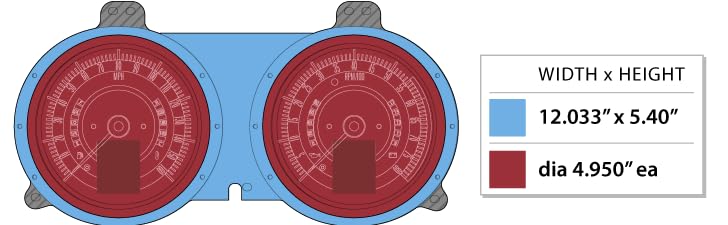 Dakota Digital Retrotech Gauge RTX-68C-CAM-X Instrument System Compatible with 1967-68 Chevy Camaro/Firebird