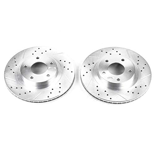 Power Stop Front JBR919XPR Drilled & Slotted Rotor Pair For INFINITI I35 2002-2004, Nissan Altima 2002-2006, Nissan Maxima 2002-2003 [Model Specific]