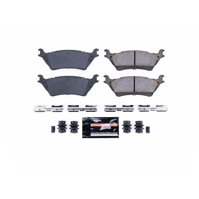 Power Stop Z23-1602 Z23 Evolution Sport Rear Carbon Fiber Infused Ceramic Brake Pads with Hardware For 2012-2017 Ford F-150 [Models with Manual Parking Brake] | 2012-2018 Ford F-150 Raptor