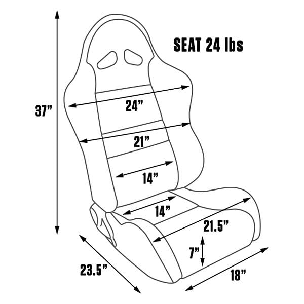 Scat 80-1610-51L Black Synthetic Leather Scat Sportsman Left Racing Seat
