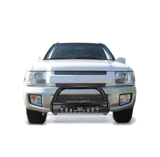 Bull Bar Black Horse Skid Plate Compatible with 1999-2003 Infiniti QX4|1996-2004 Nissan Pathfinder-BB110009A-SP