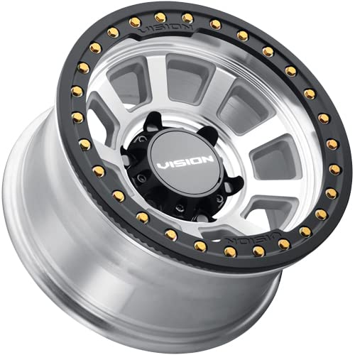 350 OJOS BEADLOCK Vision Custom Wheel - 17x9, -40 Offset, 6x139.7 Bolt Pattern, 106.2mm Hub - Machined with Satin Black Beadlock Ring Rim