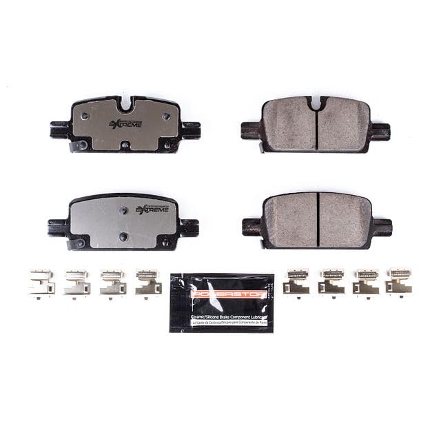 Rear Brake Pads PowerStop For Cadillac Escalade 2021-25 |Escalade ESV 2021-25 |Chevrolet Silverado 1500 2019-24 - Truck & Tow Carbon-Fiber Ceramic Brake Pads With Installation Hardware, Z36-2174