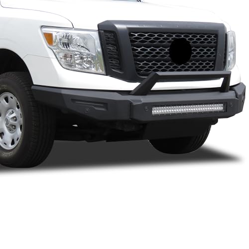 Armour II Heavy Duty Black Horse Modular Front Bumper Matte Black Compatible with 2016-2024 Nissan Titan XD-AFB-NIXD