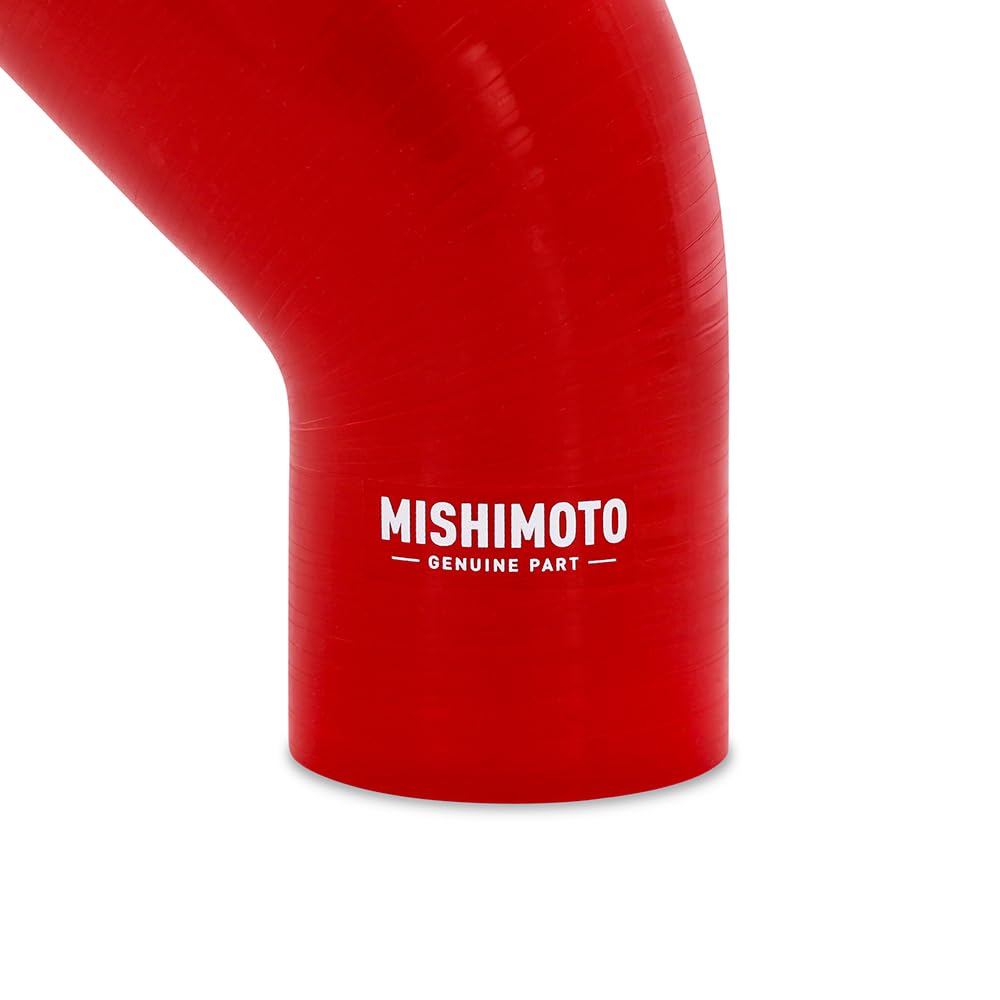 Mishimoto 45-Degree MMCP-R45-2540RD Silicone Transition Coupler, 2.50" to 4.00", Red