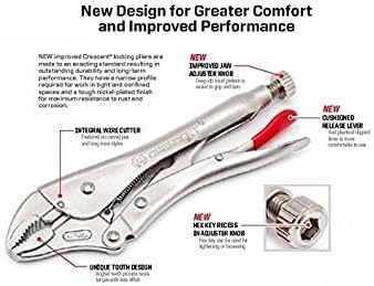 Crescent C-Clamp Locking - Heavy-Duty, Adjustable Metal Clamp with Compound Action & Hex Key Receiver - C11CCVN - 11", Red