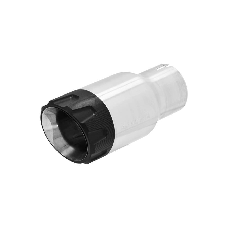 Flowmaster Exhaust Tip 15316 3.5 Inch Angle Cut Brushed 304 Stainless Steel/Black Aluminum Fits 2.50 Inch Tubing Clamp on
