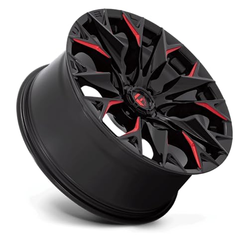 FUEL OFF-ROAD 20X9 FLAME 6X135 5.79 20mm GLOSS BLACK MILLED WITH CANDY RED - D82320908957