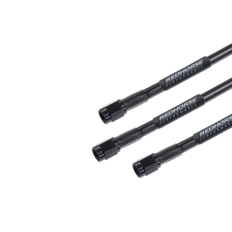 Performance Red Horse 3302-04-30 Straight -4 To Straight -4 30" Pre-Assembled Brake Line-Black